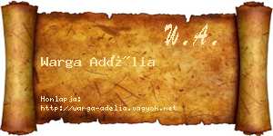 Warga Adélia névjegykártya